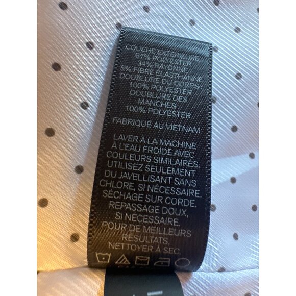 Express Womens Black Boyfriend Blazer Size 4 Polka Dot Lining Office Neutral - Picture 4 of 5